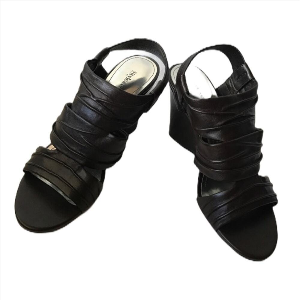 A8). Style & Co. Open Toes Wedges Dark Chocolate 5.5M